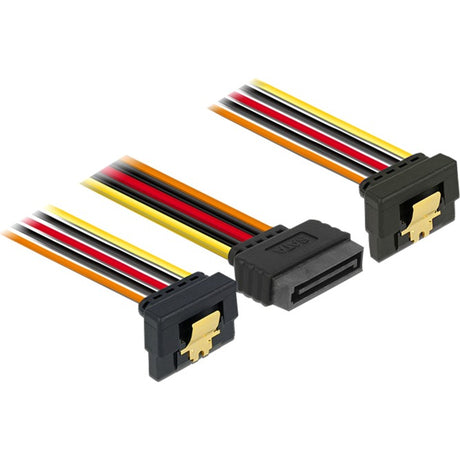 Delock SATA 15-Pin > 2 x SATA 15-Pin Power Splitter Kabel (schwarz rout, 0,15 Meter)