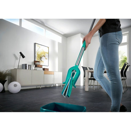 Leifheit picobello grindų valytuvų mikro duo su rankena - 27 cm šluostymo plotis - turkis - pilka