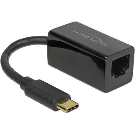 Delock superrýchlostný USB-C (USB 3.1 gen 1) samec > gigabitový LAN 10 100 1000 Mb/s kompaktný adaptér (čierny, 0,135 metra)