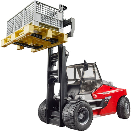Chariot élévateur Bruder Linde HT160 - avec palette et 3 caisses - capacité de chargement de 16 tonnes