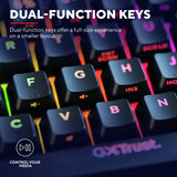 Trust gxt 867 acira 60% mini mechanisch gaming toetsenbord (zwart, us lay-out (qwerty), outemu red, 60%, rgb)