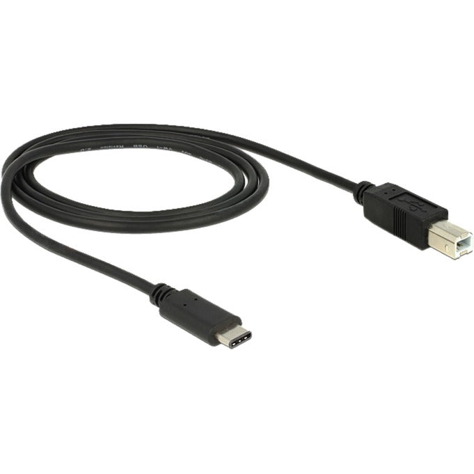 Delock USB-C 2.0 to USB-B Cable (Black, 1 meter)