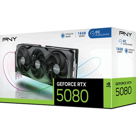 Pny Geforce RTX 5080 OC graphics card (DLSS 4, 3x Display Port, 1x HDMI 2.1)