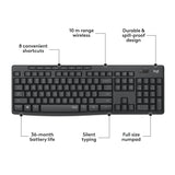Logitech mk295 Silent Wireless Tastatur a Maus Combo Desktop Set (schwaarz, US-international Layout (qwerty), 100%)
