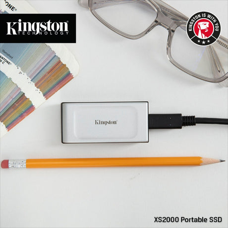 Kingston xs2000 portable 4 TB external SSD (silver black, sxs2000 2000g, USB-C 3.2 (20 GBit s))