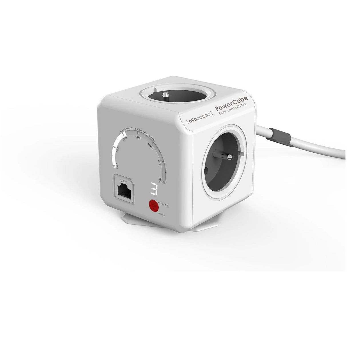 Allocacoc PowerCube Extended | Wi-Fi | Power Strip (White Grey, Belgium | France)