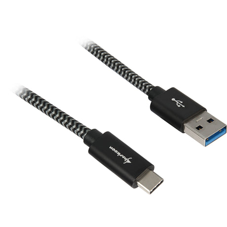 Sharkoon USB 3.2-kabel, USB-A > USB-C (svartgrå, 0,5 meter)