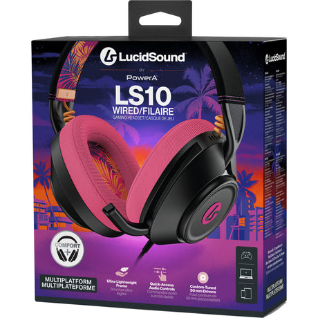 Káblová herná náhlavná súprava Powera Lucidsound LS10 – herná náhlavná súprava Midnight Branding Over-Ear (Black Pink, Playstation 5, Playstation 4, Xbox Series X|s, Xbox One, PC, mobil)