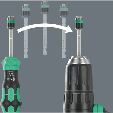 Wera kraftform kompakt 25 ra-r mit Koffer, 6-teiliges Bit-Set (schwarz grün)