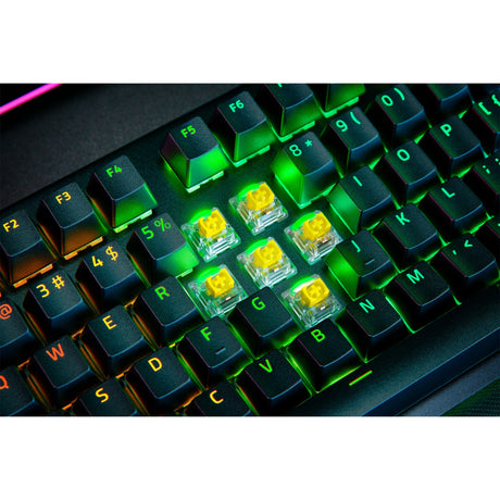 Razer blackwidow v4 pro rgb mekaniskt speltangentbord (svart, us-layout (qwerty), gul, 100%)