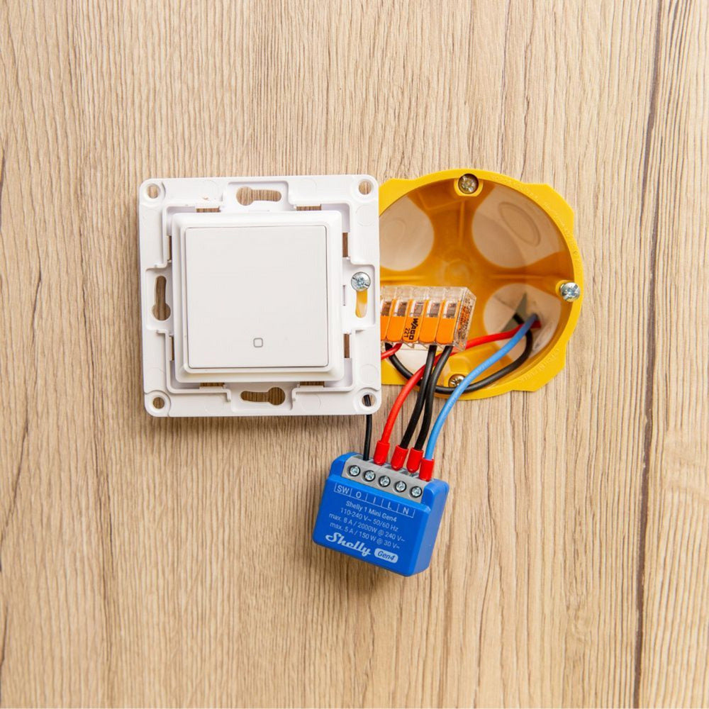 Shelly 1 Mini Gen4 Relay (blue, Bluetooth 4.2, Wi-Fi)