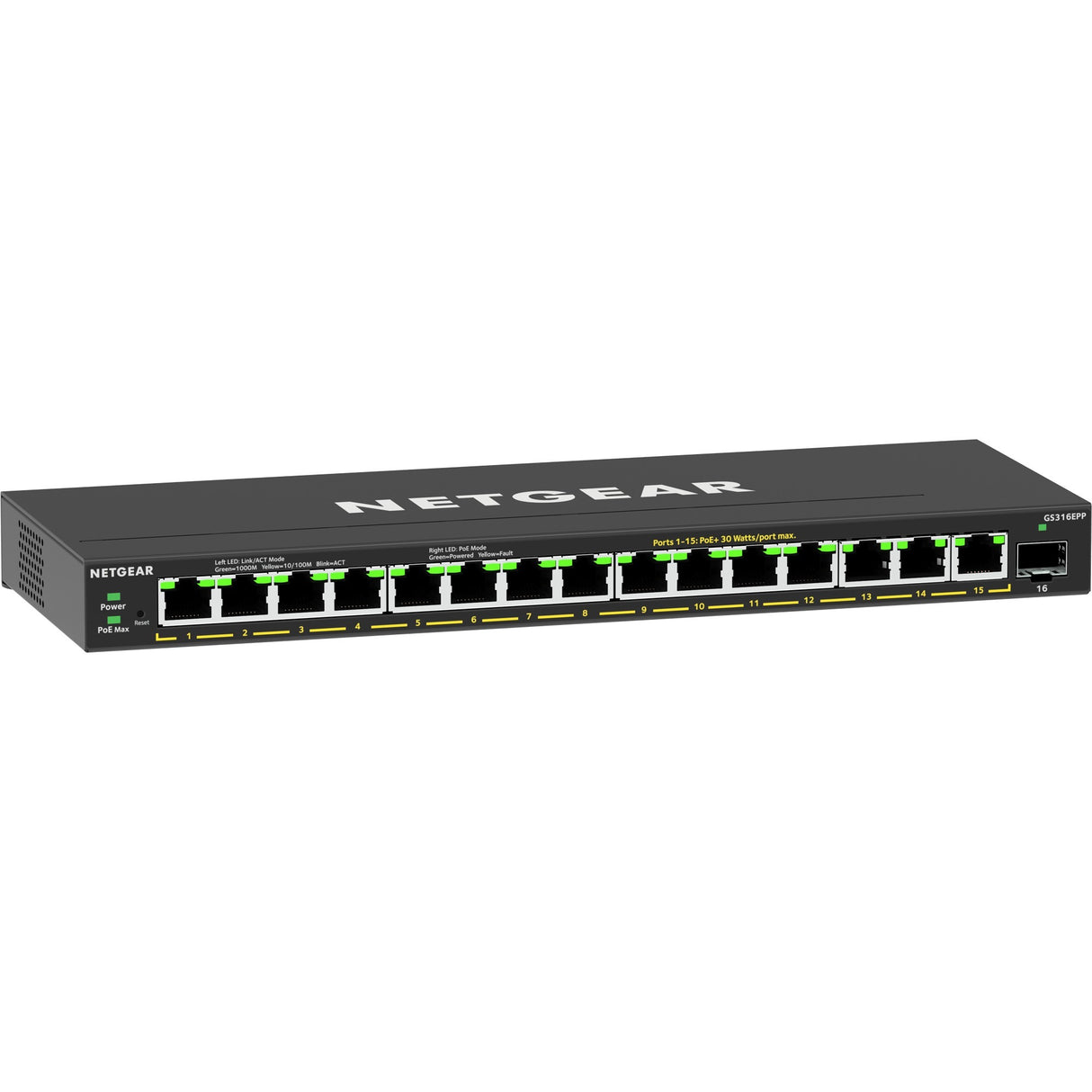 Netgear gs316epp switch (black)