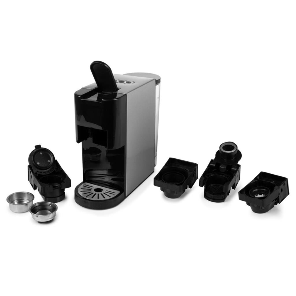 Princess 249451 multi capsule coffee machine 5-in-1 capsule machine (silver, dolce gusto | e.s.e. | nespresso | lavazza a modo mio | ground coffee)