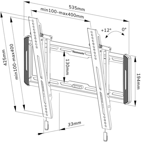 Neomounts WL35-550BL14 TV Wandmontage Wandmontage (Schwaarz)