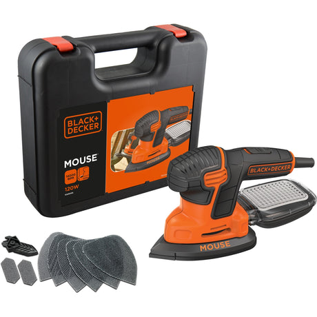 Black+Decker 120 Watt Maus Detail Sander ka2500k-qs Delta Sander (orange schwaarz, Accessoiren a Fall abegraff)