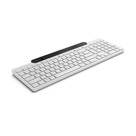 Lenovo 800 self-charging Bluetooth keyboard (white, US layout (QWERTY), plunger, 100%, plunger switch, Bluetooth 5.1, USB-C)