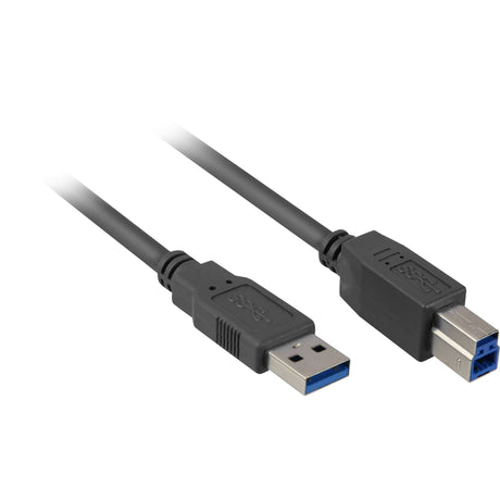 Sharkoon USB-A 3.0 > USB-B Kabel (schwaarz, 1 Meter)