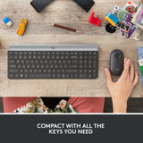 Logitech mk470 slim wireless keyboard and mouse combo, desktop set (black, US-international, scissor switches, 1000 dpi)