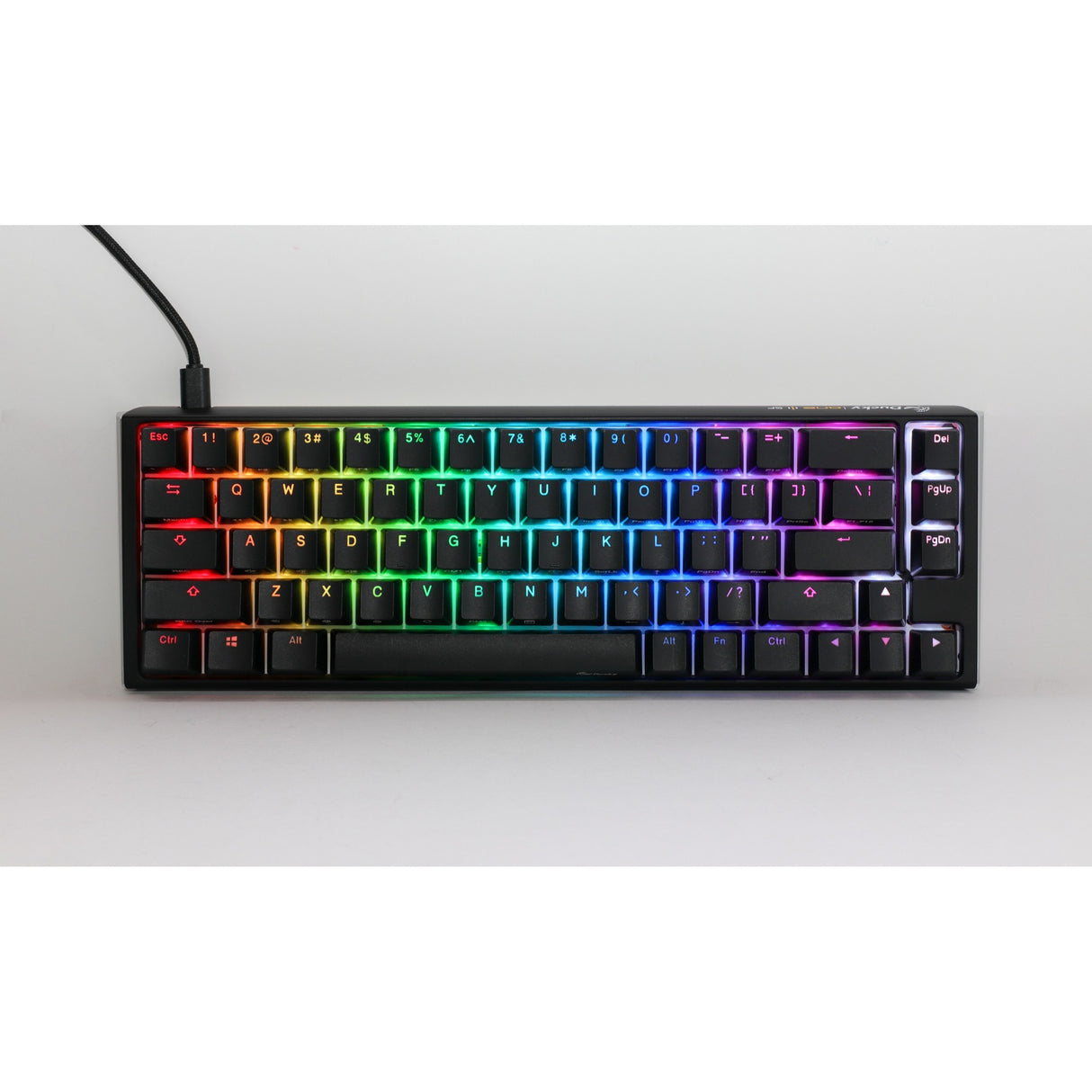 Ducky one 3 classic sf, keyboard (black white, US layout, Cherry MX Brown, RGB LED, double-shot PBT, hot-swappable, Quack Mechanics, 65%)