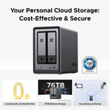 Ugreen nasync dxp2800 (gray, 2.5gbe, hdmi, usb-c)