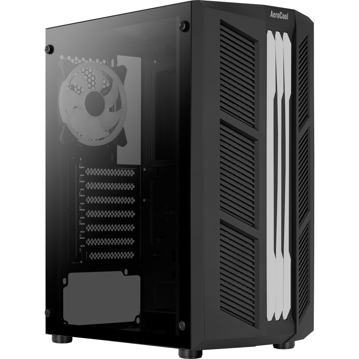 Aerocool Prime V2 Midi Tower Case (Black | 2x USB-A | RGB | Window)