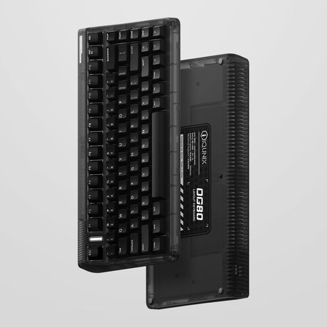 Iqunix OG80 Dark Side Wireless Mechanical Keyboard, Gaming Keyboard (Black, US Layout, Cherry MX Brown, RGB LEDs, 80% (TKL), Hot-Swappable, PBT, 2.4GHz | Bluetooth 5.1 | USB-C)