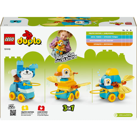 Lego Duplo 10448 3 az 1-ben Állatok kerekeken tipegő játék
