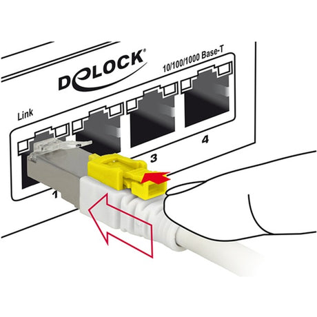 Delock patch kabel rj-45 secure s cat.6a (bílý, 85332, 2 metry)