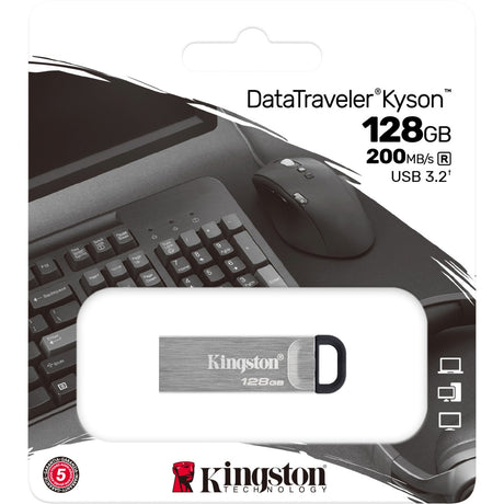 Kingston data traveler kyson 128 GB USB stick (silver, dtkn 128 GB)