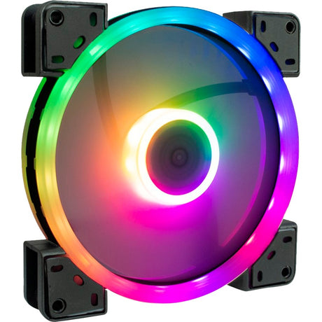 Inter-tech argus rs-141 rgb case fläkt (svart, 140 x 140 x 25 mm, pwm)