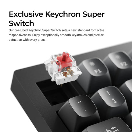 Keychron V6W-D3 8K QMK Wired Custom Mechanical Keyboard (black, US layout (QWERTY), Super Brown, 100%, RGB LEDs, Double-Shot PBT, Hot Swap, 8K, knob)