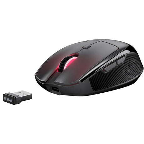 Sharkoon Officepal M25W Maus (Schwarz, 400 - 4000 dpi, RGB, 2,4 GHz USB)