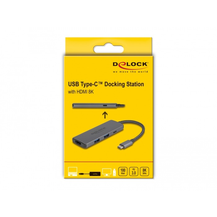 Delock USB Type-C Docking Station 8K (dark grey, HDMI, USB, PD 3.0 100 W)