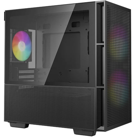 Deepcool CH360 mini tower case (black | 1x USB-A | 1x USB-C | RGB | tempered glass)