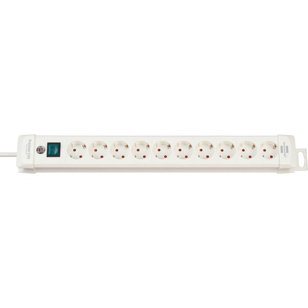 Tomada de extensão de linha premium Brennerstuhl filtro de linha de 10 vias (branco, 1952200100)