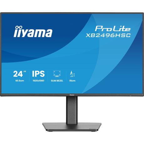 Iiyama prolite xb2496hsc-b1 24 monitor (black (matte), 144 hz, hdmi, usb-c, audio)