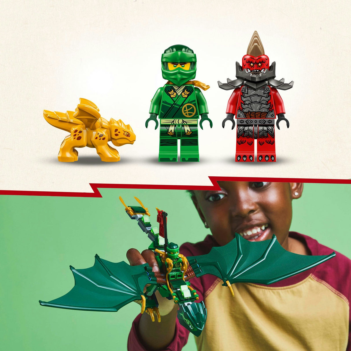Lego ninjago 71829 lloyd's green forest dragon