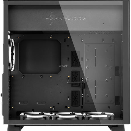 Sharkoon rgb midi tårnhus i rent stål (svart | 2x usb-a | rgb | vindu)