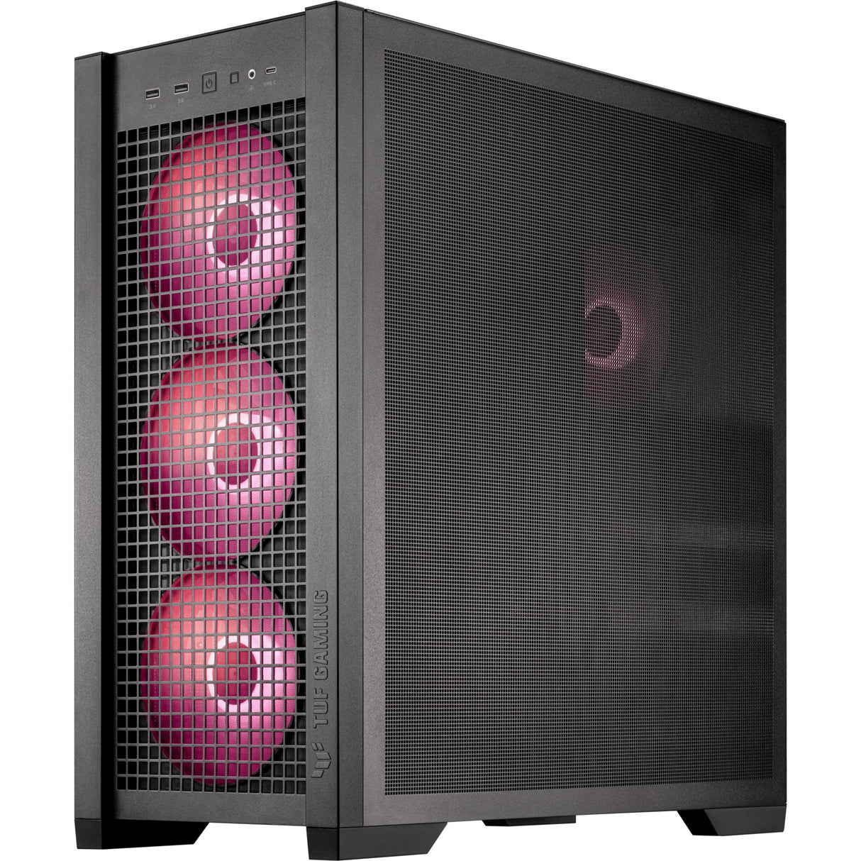 Asus tuf gaming gt302 argb midi tower ohišje (črno | 2x usb-a | 1x usb-c | rgb | kaljeno steklo)