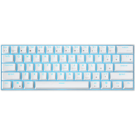 Royal Kludge RK61 Wireless Mechanical Keyboard, Gaming Keyboard (White, US Layout, Brown Switch, 60%, RGB, Hot Swap, 2.4 GHz USB-C Bluetooth)