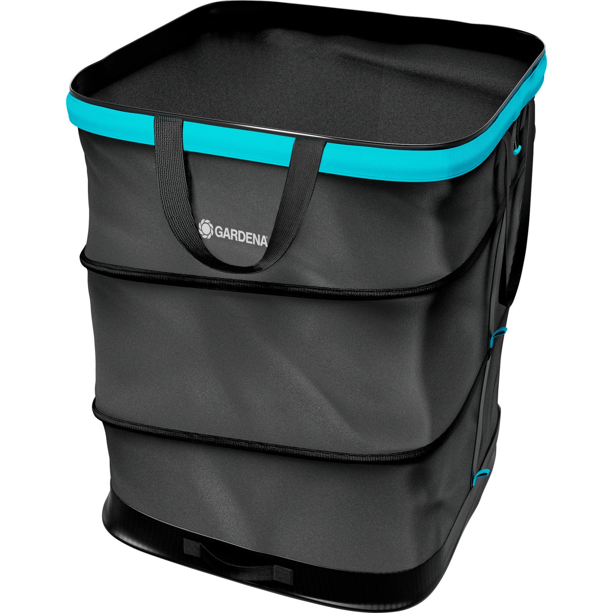 Gardena Rectangular Pop-Up Garden Waste Bag, Size M (Black Turquoise, up to 130 Liters)