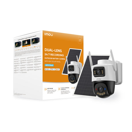Imou aov dual lens 5mp+5mp buitencamera (wit, 3k, 4g lte, wifi 6, solar panel)