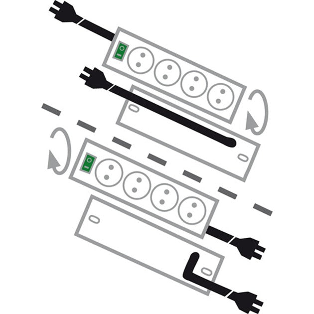 Brennerstuhl Primera-Tec Comfort Switch Plus 19,500A power strip with overvoltage protection 7-way black 2m H05VV-F 3G1.5 2 permanent, 5 switchable