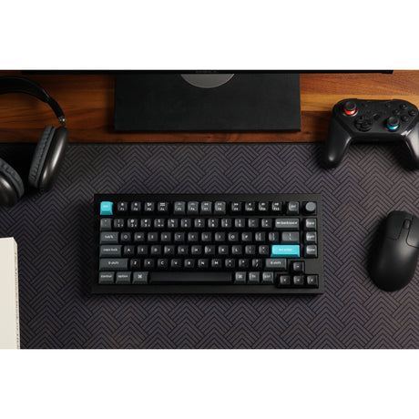 Keychron Q1 Ultra-M1 8K Wireless Custom Mechanical Keyboard (Black, US Layout (QWERTY), Silk POM Red, 75%, RGB, Hot Swap, 8K, 2.4 GHz | Bluetooth 5.2 | USB-C)