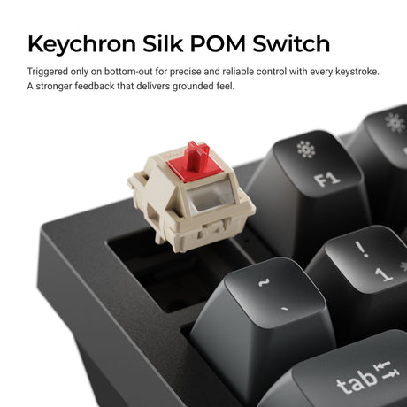 Keychron Q6 Ultra-P1 8K Wireless Custom Mechanical Keyboard (White, US Layout (QWERTY), Silk POM Red, 100%, RGB, Hot-swappable, 8K, 2.4 GHz Bluetooth 5.2 USB-C)