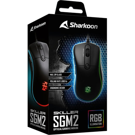 Sharkoon skiller sgm2 optesch Gaming Maus (schwaarz, 400 - 6400 dpi, rgb LEDs)