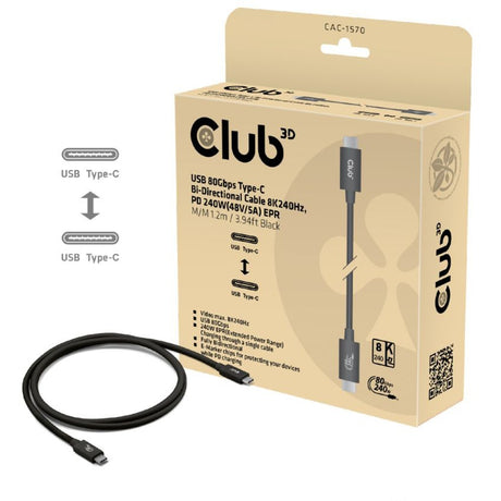 Club 3d usb-c 80gbps certificeret 240w 8k 240hz