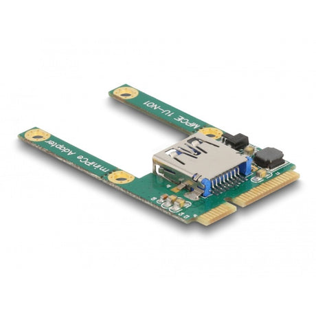 Delock mini pcie i o 1 x usb 2.0 type-a женски контролер в пълен размер половин размер