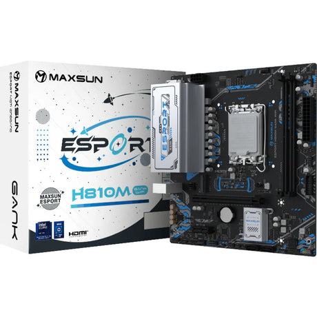 Maxsun ms-challenger h810m 2.5g socket 1851 motherboard (black, 2.5 gb-lan, sound, µatx)
