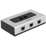 Delockschalter rj45 10 100 1000 mbps 2 port (grau schwaarz)